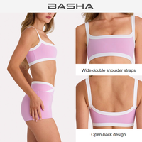 Ensembles de yoga personnalisés OEM pour femmes : Soutien-gorge de sport croisé taille haute et shorts – Tenues d'entraînement pour femmes – Vêtements de sport