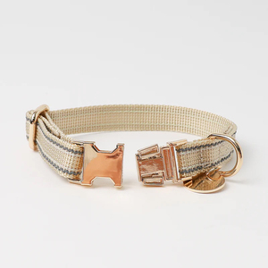 लक्जरी नायलॉन डॉग कॉलर सोने की धातु बकल समायोज्य नरम बफर मार्टिंगले डिजाइन त्वरित रिलीज सुविधा कस्टम लेजर लोगो - Product Image 2