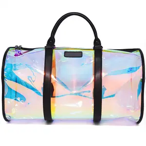 Sac holographique transparent de haute qualité, en PVC, imperméable, avec poignée et sangle à bandoulière, livraison gratuite