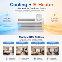 Climatiseur de fenêtre monobloc R32 à fréquence fixe avec chauffage électrique 7000 à 15000 BTU 230V 60Hz pour usage commercial et hôtelier