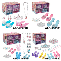 Jouets chanceux princesse bijoux Boutique habiller chaussure jeu de rôle accessoires de mode couronne anneau boucle d'oreille colliers filles beauté cadeau
