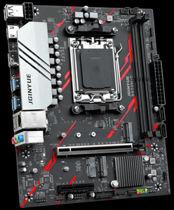 Nouvelle carte mère JGINYUE B650M-D AM5 M-ATX double DDR5 compatible Ryzen 5 8400F 8700G 7400F 7500F 7700 7950X 9600X pour ordinateur de bureau avec support ARGB - Product Image 3