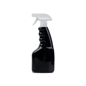 500 ml 500 Ml 17 0z 17oz flacone Spray con grilletto per detergente vuoto nero opaco personalizzato in PET