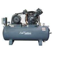 Compresor de Aire Tipo V de Alto Rendimiento, Bomba de Pistón Industrial de Servicio Pesado Lubricada con Aceite, Sistema de Motor Eléctrico para Taller