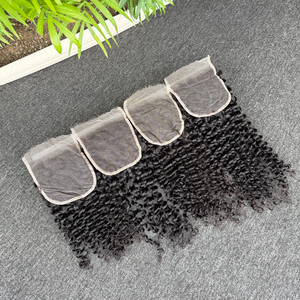 Prix de gros 100% Cheveux humains vietnamiens bouclés Jerry, Closure en dentelle HD 5x5, 14-20 pouces, Closures 2x6, 4x4, 5x5, 6x6, Diverses formes de vagues - Product Image 5