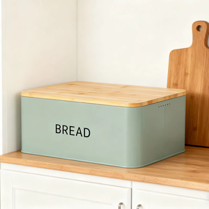 Grands bidons de stockage Comptoir de cuisine en métal Boîte à pain Conteneurs de stockage des aliments - Product Image 1