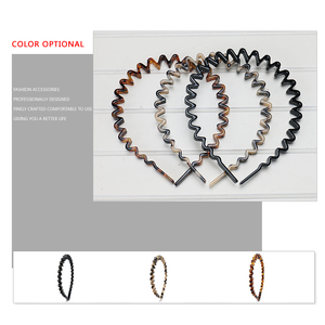 Fashion <strong>Wavy</strong> Unisex <strong>Headband</strong> Popular Tortoiseshell Color Acetate Men Women's <strong>Headband</strong> Sports <strong>Headbands</strong> - Product Image 4
