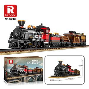 Reobrix Norfolk & Western 578 蒸汽机车 107 厘米长经典美国火车模型套装，带可移动车轮和可拆卸车厢 - Product Image 4