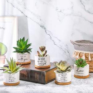 Mini-pots de fleurs pour plantes succulentes personnalisés, pots blancs pour plantes succulentes, pot de fleurs de bureau - Product Image 6
