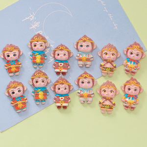 Dessin animé mignon Q Version bouddha noir <span class=keywords><strong>Goku</strong></span> résine accessoires épingle à cheveux résine artisanat chaussures ornement résine moules pour la décoration - Product Image 4