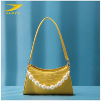 Sac à main professionnel de marque supérieure pour femme, en cuir PU, texture crocodile, avec décoration de perles, à porter à l'épaule ou sous le bras