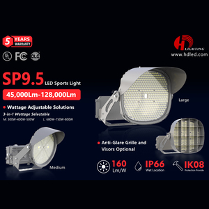 ไฟสปอร์ตไลท์ LED 1000W สำหรับสนามกีฬา ใช้กลางแจ้ง ปรับกำลังไฟได้ 600W ไฟสปอร์ตไลท์ LED สำหรับฟุตบอล รักบี้ เบสบอล เทนนิส - Product Image 5