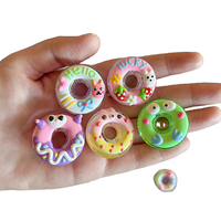 Perles acryliques 3D, accessoires de graffiti en forme de beignets, accessoires de bricolage en acrylique avec trou traversant, élastiques en caoutchouc de dessin animé, accessoires mignons pour téléphone et cheveux, matériaux