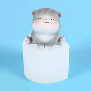 Une variété de bougies parfumées en forme de chat, moule en silicone liquide, bricolage, décoration de bureau, ornements, goutte de colle, moule en plâtre - Product Image 2