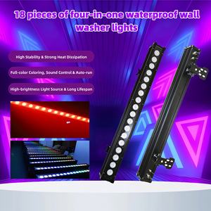 Projecteur mural multifonction 18x <span class=keywords><strong>LED</strong></span> étanche avec éclairage RVB RDM, corps métallique à large plage de températures pour scène, mariage, fête, usage commercial - Product Image 1