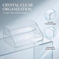 Organisateur de parfums Mowhut, étagères transparentes avec barrières de protection pour comptoirs de vanité |   Présentoir en acrylique cristallin, présentoir de commode, support à parfums