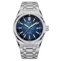 Montre de plongée mécanique automatique pour homme en acier inoxydable avec cristal saphir, résistante à l'eau 300m, style sportif, vente en gros OEM
