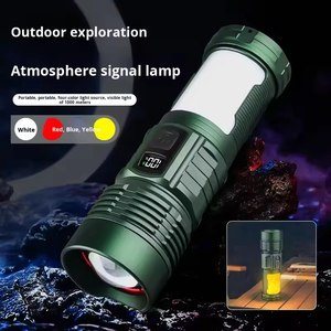 Lampe de camping multifonctionnelle portable transfrontalière en alliage d'aluminium, puissante, avec zoom télescopique laser, USB, rouge et bleu, rotation à 360° - Product Image 6