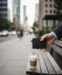 Portafoglio da uomo con cerniera RFID Kenneth Cole Reaction, in tela, stile minimalista corto - Product Image 2