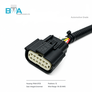 汽车级 12P Molex 母头电缆线束 1.8M 波纹管电线组件，用于车辆 CAN-Bus 连接 - Product Image 2