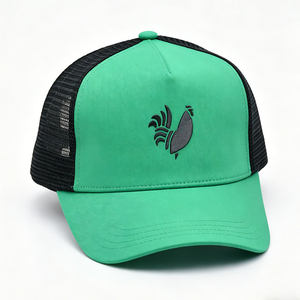 Casquette de baseball unisexe verte et noire en toile et maille avec logo coq, ajustable, style streetwear, décontractée, sport et plein air - Product Image 3