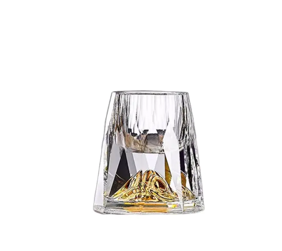 יצירתי קריסטל זכוכית זהב נייר כסף וויסקי זכוכית יין זכוכית זריקה סיטונאי עם מחיר טוב