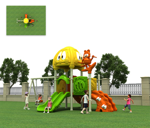 Juego de Columpios y Tobogán de Plástico al por Mayor para Niños, Equipo de Jardín para Patio Pequeño, Set Redondo - Product Image 6