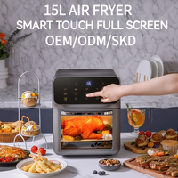 Friteuse à air numérique intelligente sans huile 1350W, 10L-15L, pour vente en gros, fabricant OEM/ODM, personnalisable