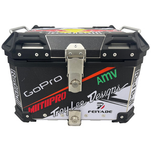 Baúl Trasero para Motocicleta de Liberación Rápida de 45L de Alta Capacidad con Adhesivo <span class=keywords><strong>Red</strong></span> <span class=keywords><strong>Bull</strong></span>, Negro, Aluminio Resistente al Agua, Directo de Fábrica - Product Image 3