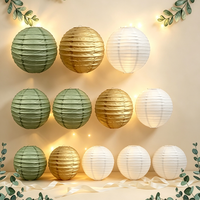 EAST TERN Lanterne en papier moderne pour Noël, la remise des diplômes et Diwali, avec structure en fer, motifs Bonhomme de neige, Père Noël, Renne, Pingouin, 12 pouces, pour plafond et magasin