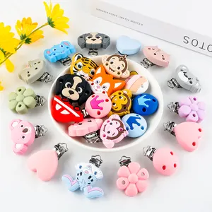 Kovict Wholesale Personalized Teething Bpa Free Dummy Pacifier Soother Holder Chain Silicone Baby Pacifier Clip