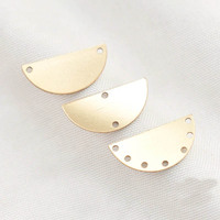 Connecteurs de charme en forme de lune véritable pendentif demi-cercle rempli d'or 14K avec 2/6 trous pour la fabrication de bijoux de bracelet de collier à faire soi-même