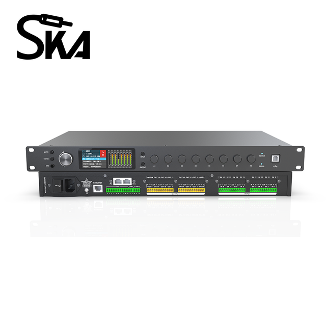 SP-MA88T Dual Screen Display With 4-way Dante 8-channel Conference Audio Processor 5A Algorithm, FIR Phase Correction, 2s Delay