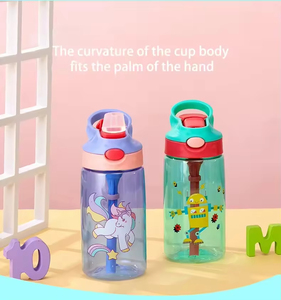 High Quality 480ml Eco Friendly Portable Plastic Kids Water <b>Bottle</b> with Flip <b>Straw</b> BPA Free Sippy Cups Kids Water <b>Bottle</b> - Product Image 4