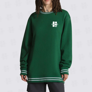Sweat-shirt personnalisé pour homme en coton, coupe classique, avec logo brodé, décontracté, à rayures contrastées, en molleton, col rond, vente en gros - Product Image 2