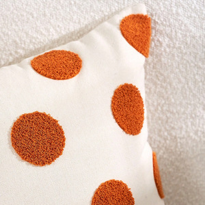 Stylish Modern Simplicity <strong>Polka</strong> <strong>Dots</strong> Tufted <strong>Cushion</strong> Cover Living Room Bedroom Office Decorative Embroidery Pillow Case 45x45cm