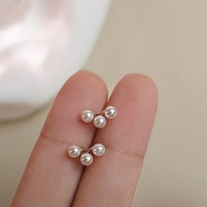 Accessoires en argent S925 pour la création de bijoux, perles de 4-5 mm, clous et crochets d'oreille avec supports creux, multiples perles, bijoux en argent - Product Image 1