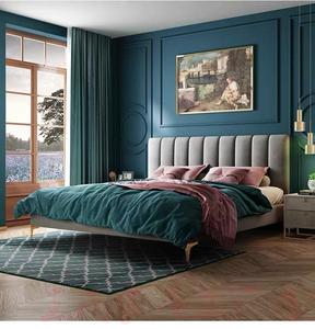 Lit en tissu moderne et populaire, ensemble de lit rembourré en forme de nuage blanc crème, meubles pour chambre à coucher, lit King en bois de haute qualité de créateur dernier cri - Product Image 3