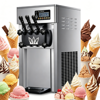 Kleine draagbare commerciële soft-icecreammachine, intelligente bediening, laag energieverbruik, drie smaken, ijsmachine voor kleine winkels
