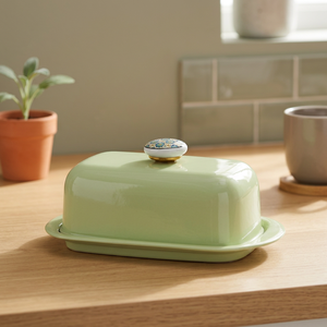 Mantequillera Rectangular de Metal con Tapa Magnética, Contenedor para Mantequilla Verde Claro - Product Image 6