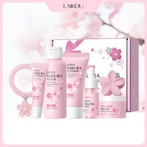 Kit de soin du visage professionnel LAIKOU Sakura 8 pièces, vitamine C, niacinamide pour hydrater, réparer et lutter contre le vieillissement de la peau - Product Image 1