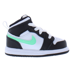 <span class=keywords><strong>Nike</strong></span> Jordan 1 Mid Leather Zapatos para Bebés y Niños Pequeños Blanco Negro Verde Brillante - Product Image 2