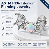 JiaXin ASTM F136 Titane de qualité implantable, Stud Labret à filetage interne, Bijou corporel en Zircon Cubique pour Cartilage, Tragus, Hélix, Conch