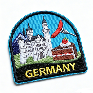 Germany Castle Sausage Cake Embroidered Patch Iron-On Fabric Applique Gift - Product Image 5