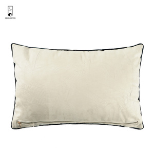 60*40cm <span class=keywords><strong>Beige</strong></span> Plante Feuille Chaude En Relief Décor À La Maison Oreillers avec Passepoil <span class=keywords><strong>Noir</strong></span> Polyester <span class=keywords><strong>Housse</strong></span> <span class=keywords><strong>De</strong></span> <span class=keywords><strong>Coussin</strong></span> Personnalisée - Product Image 3
