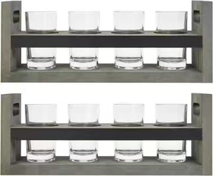 Plateaux de service personnalisés en bois avec logo de marque pour bière et whisky, avec 4 verres de dégustation peints pour Big Whale <span class=keywords><strong>Italie</strong></span> - Product Image 3