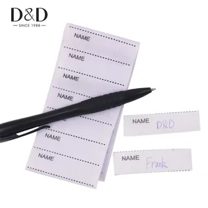 200Pcs White Name Label Woven Custom Clothing Labels Laundry Marker Set Free Pen Writable Name Label Name Tags For Clothes