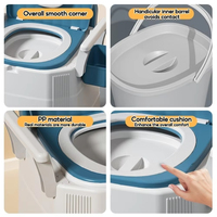 Toilette mobile portable confortable en plastique, avec siège antidérapant et désodorisant, pour personnes âgées et femmes enceintes