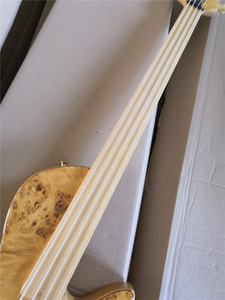 Guitare <span class=keywords><strong>basse</strong></span> électrique Flyoung à <span class=keywords><strong>4</strong></span> <span class=keywords><strong>cordes</strong></span>, corps en bois naturel, manche traversant, sans frettes - Product Image 3
