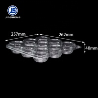 Paquet de 9 boîtes en plastique jetables à clapet en plastique transparent pour tarte aux œufs personnalisées pour usage alimentaire de qualité industrielle